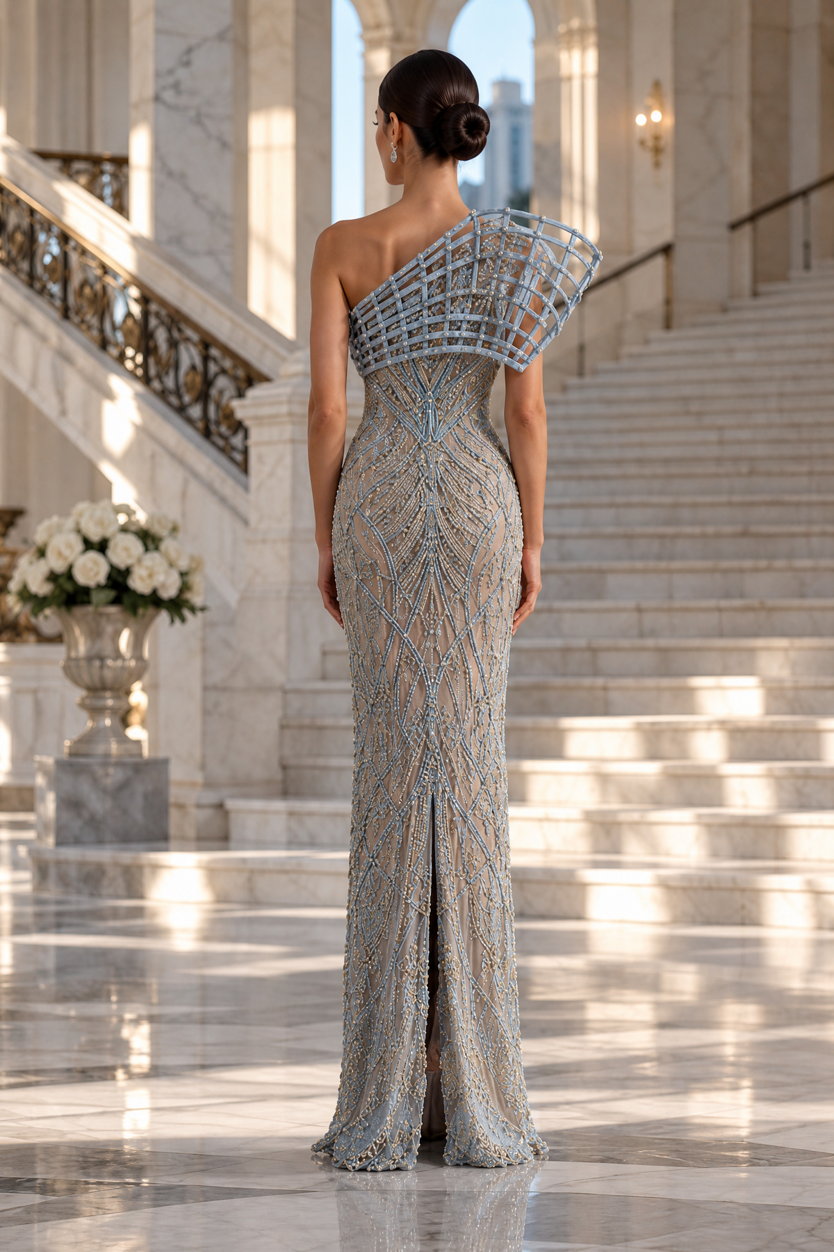 Élise Sculpted Gown, back view