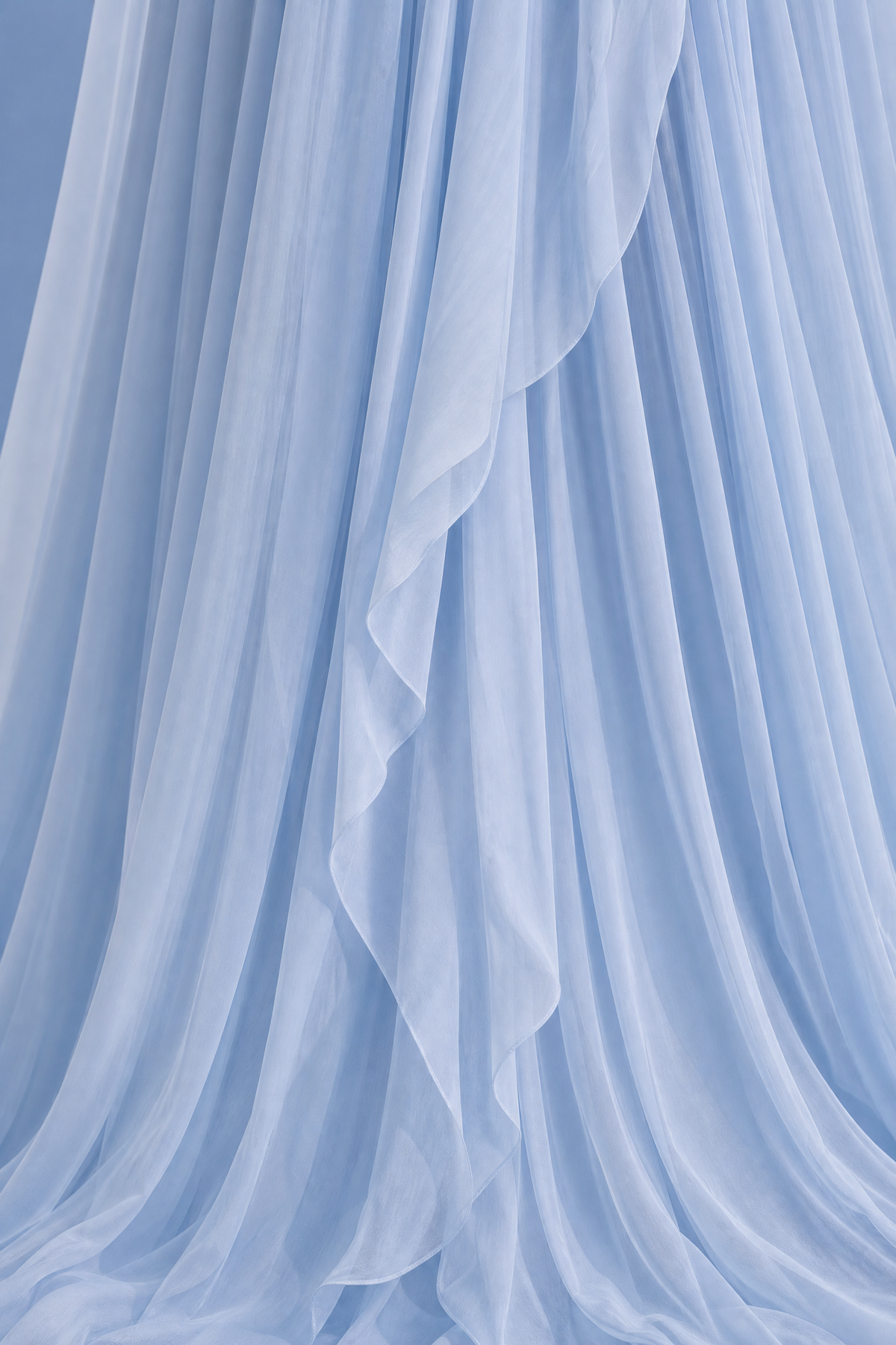 Celestia Cape Gown, chiffon fabric detail