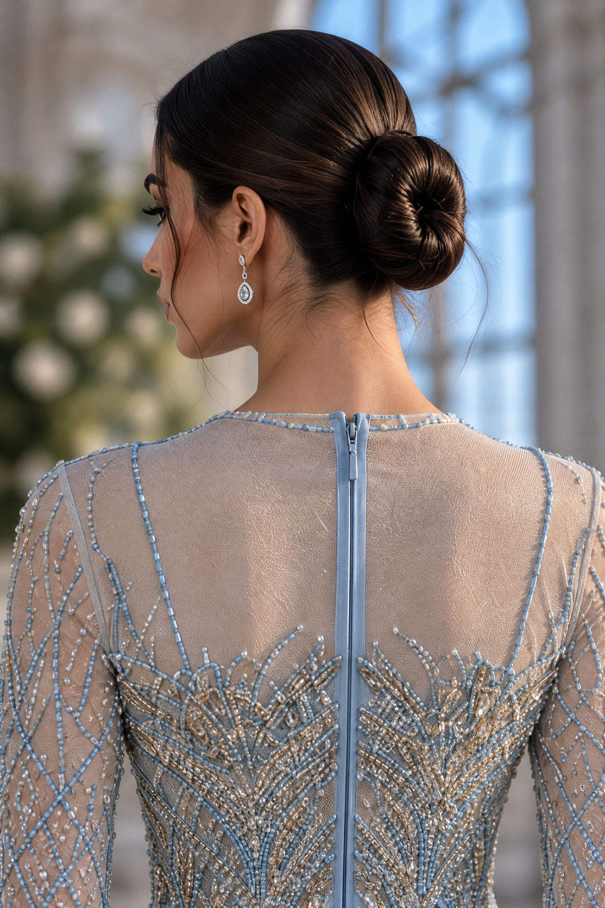 Seraphine Embroidered Gown, back detail