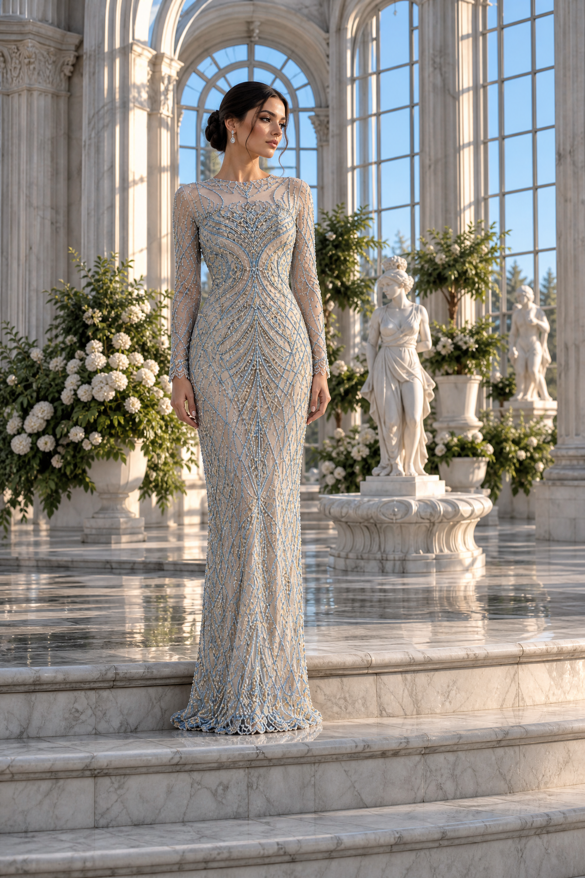 Seraphine Embroidered Gown, full-length view