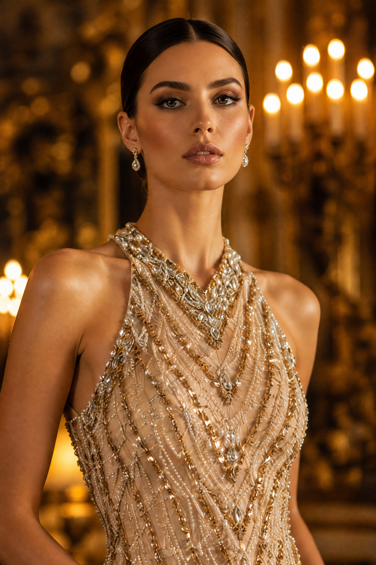 Aurelia Couture Gown, portrait detail