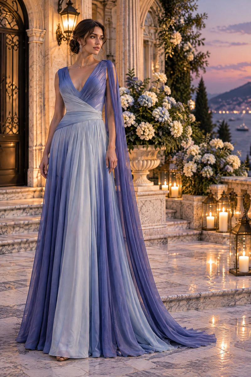 Améline Draped Chiffon Gown