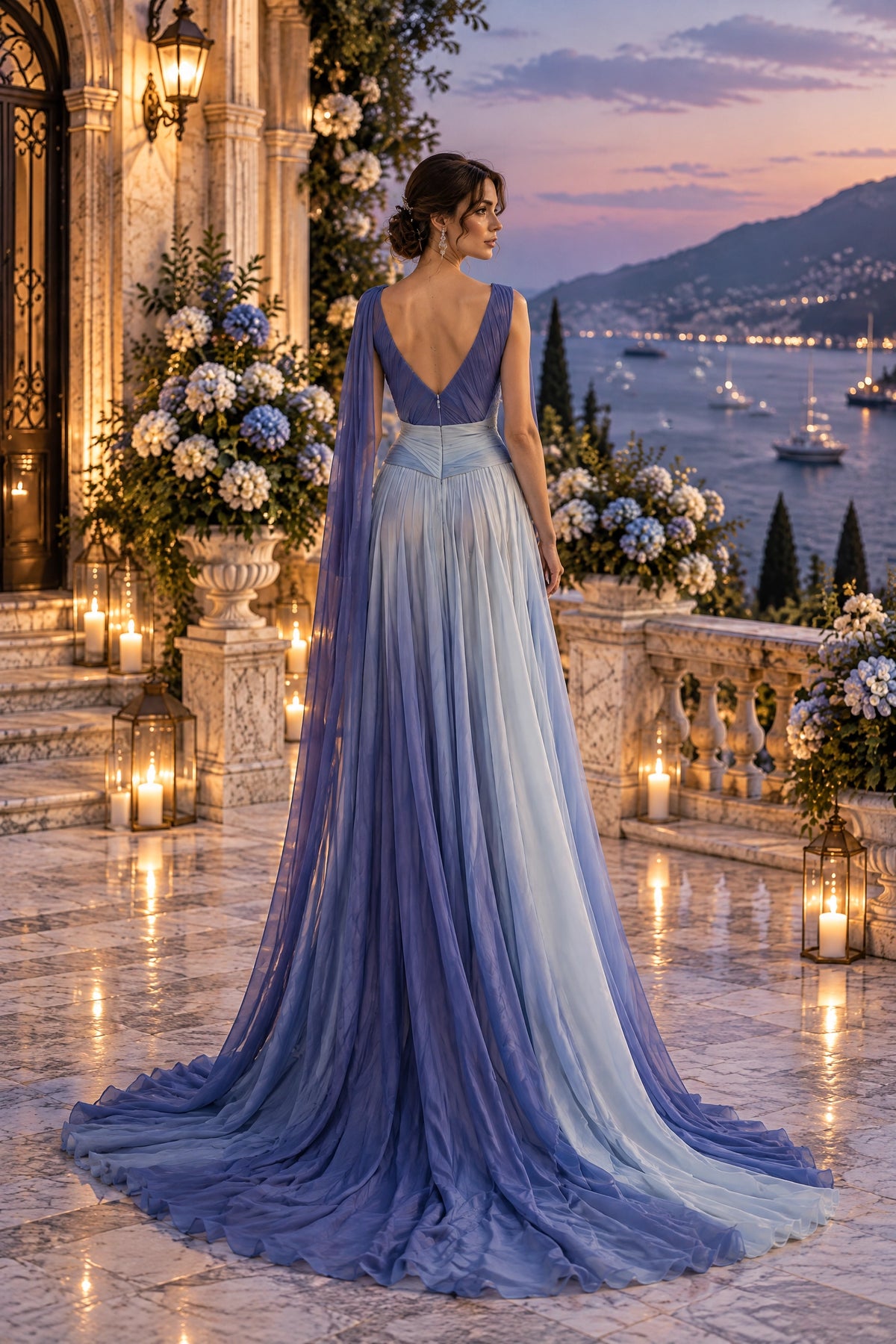 Améline Draped Chiffon Gown